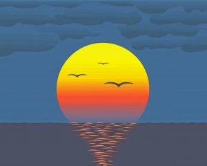 Sunset Over Water Diamond Paintings