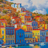 Symi Colorful Buildings Diamond Paintings