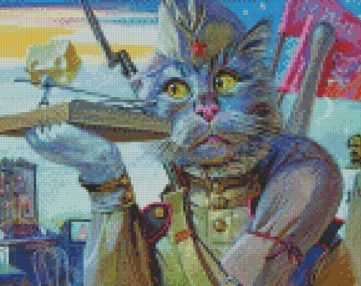 The Army Cat Diamond Paintings