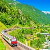 Train In Alps Switzeland Diamond Paintings