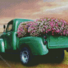 Truck With Flowers Diamond Paintings