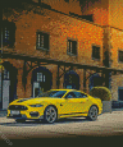 Yellow Mach 1 Mustang Car Diamond Paintings