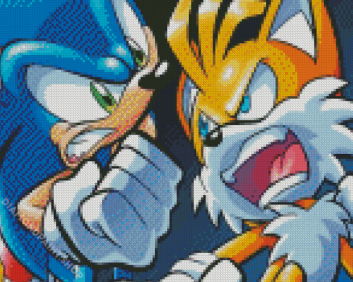 Angry Sonic And Tails Diamond Paintings