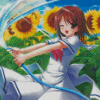Anime Girl With Water Hose Diamond Paintings