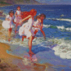 Anime Children On Beach Diamond Paintings