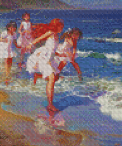 Anime Children On Beach Diamond Paintings