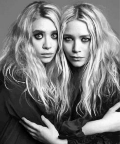 Black And White Mary Kate And Ashley Diamond Paintings