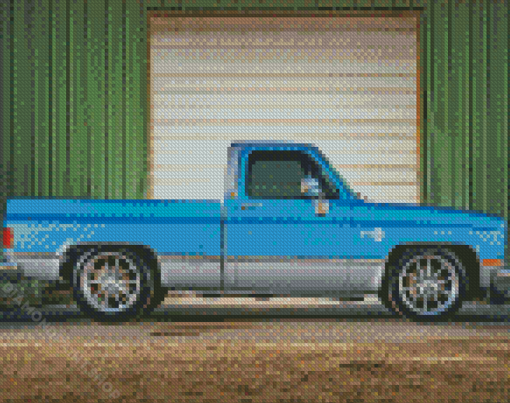 Blue C10 Chevy Truck Diamond Paintings