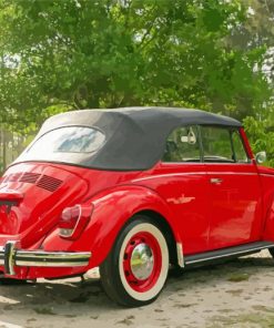 Cool Red Vw Super Beetle Convertible Diamond Piantings