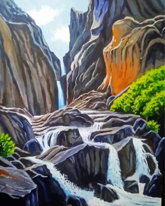 Cool Rocky Mountain Waterfall Diamond Paintings