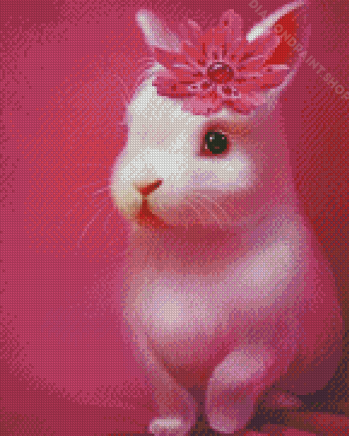 Cute Pink Rabbit Diamond Paintings