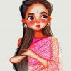 Cute Indian Cartoon Lady Diamond Paintings