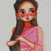 Cute Indian Cartoon Lady Diamond Paintings