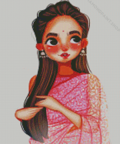 Cute Indian Cartoon Lady Diamond Paintings