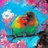Cute Red Lovebirds Diamond Paintings