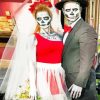 Fantasy Sugar Skull Wedding Couple Diamond Piantings