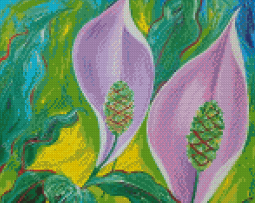 Peace Lily Flowers Art Diamond Paintings