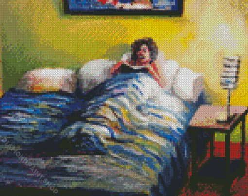 Woman Reading In Bed Diamond Paintings