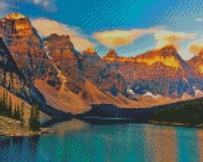 Aesthetic Mount Moraine Lake Landscape Diamond Paintings