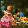 Babies And Kitten Diamond Paintings