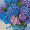 Blue And Purple Flower In Vase Art Diamond Paintings