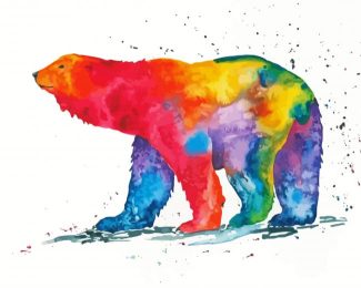 Colorful Polar Bear Art Diamond Paintings