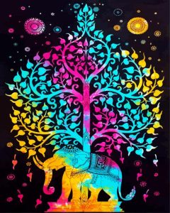 Colorful Elephant Tree Of Life Diamond Paintings