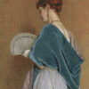 Lady With Hand Fan Diamond Paintings