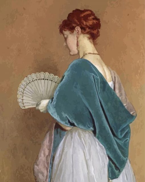 Lady With Hand Fan Diamond Paintings