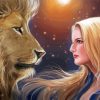 Lion And Girl Art Diamond Paintings