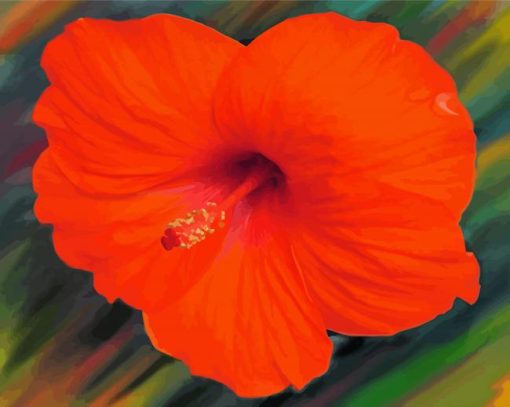 Orange Hibiscus Flower Diamond Painting