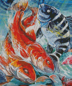 Red Drums And Sheephead Fish Diamond Paintings