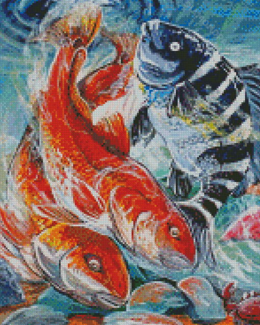 Red Drums And Sheephead Fish Diamond Paintings