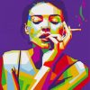 Smoking Woman Pop Art Diamond Paintings