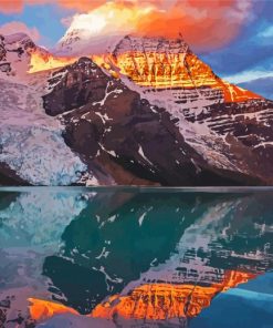 Sunset At Mount Robson Reflection Diamond Paintings