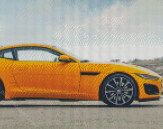 Yellow Jaguar F Type Car Diamond Paintings