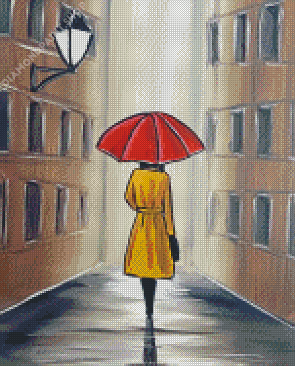 Aesthetic Girl With Red Umbrella Art - Diamond Paintings - DiamondPaint ...