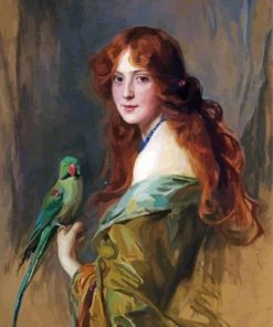 Aesthetic Parrot And Lady Diamond Paintings