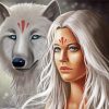 Aesthetic Wolf And Girl Diamond Paintings