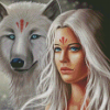 Aesthetic Wolf And Girl Diamond Paintings