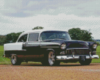 Black 1955 Chevrolet Car Diamond Paintings