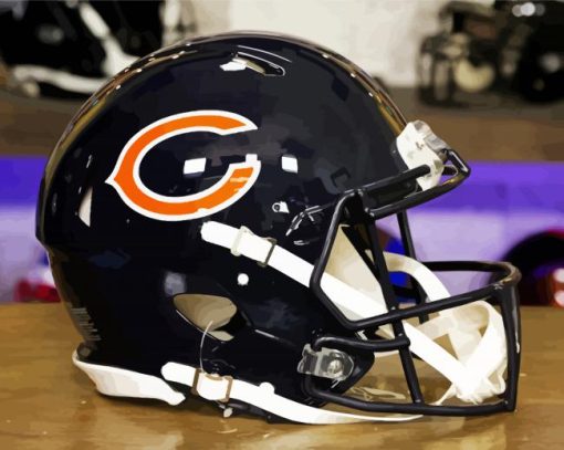 Black Chicago Bears Helmet Diamond Painting