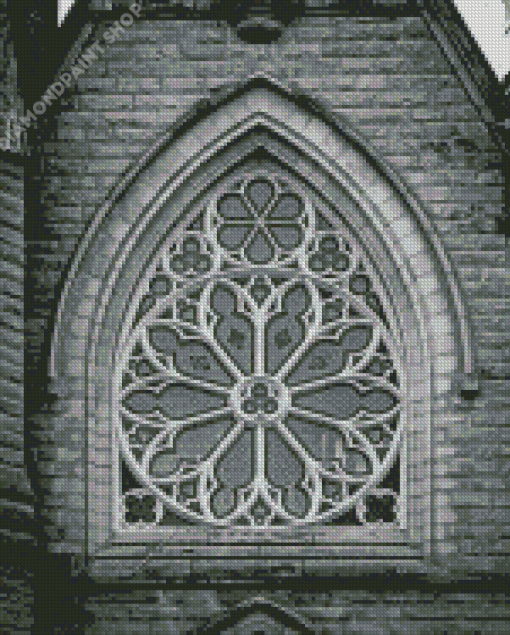 Black And White Cathedral Rose Diamond Paintings