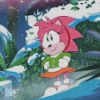 Cute Sonic Amy Rose Diamond Paintings