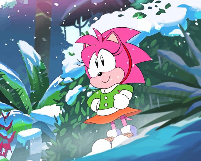 Cute Sonic Amy Rose - Diamond Paintings 