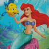 Ariel Mermaid And Flounder Fish Diamond Paintings