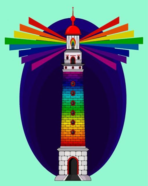 Lighthouse With Rainbow Art Diamond Paintings