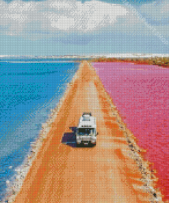 Pink Lake Australia Diamond Paintings