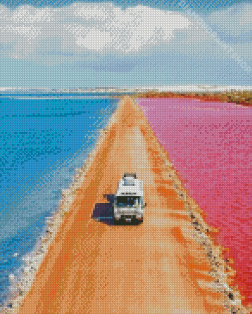 Pink Lake Australia Diamond Paintings
