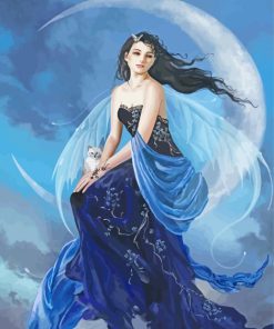 Pretty Fairy On The Moon Diamond Paintings